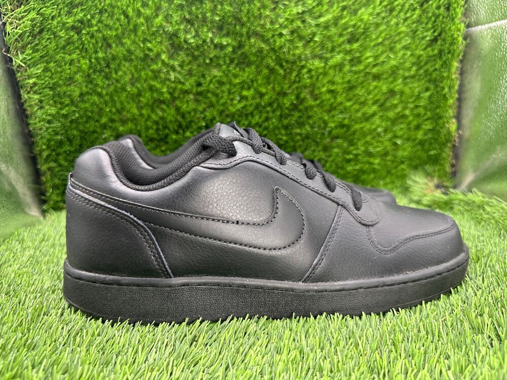 Nike Ebernon Low AQ1775-003 Athletic Sneaker Men's 8 Black Leather Gym Workout